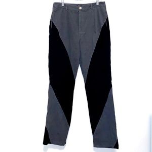 Nasty Gal Color Block Corduroy High waist Pants Two Tone